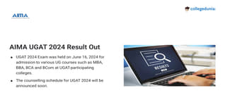 AIMA UGAT 2024 Result Out @aima.in; Get Direct Download Link Here